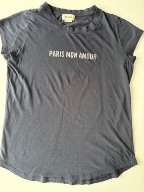 Zadig & Voltaire Navy 'Paris Mon Amour' Graphic Tee